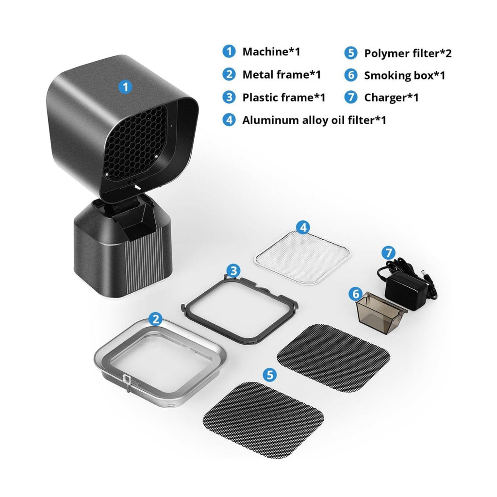 Kitchen Exhaust Fan with Adjustable Angle Height & 3 Detach Portable Range Hood