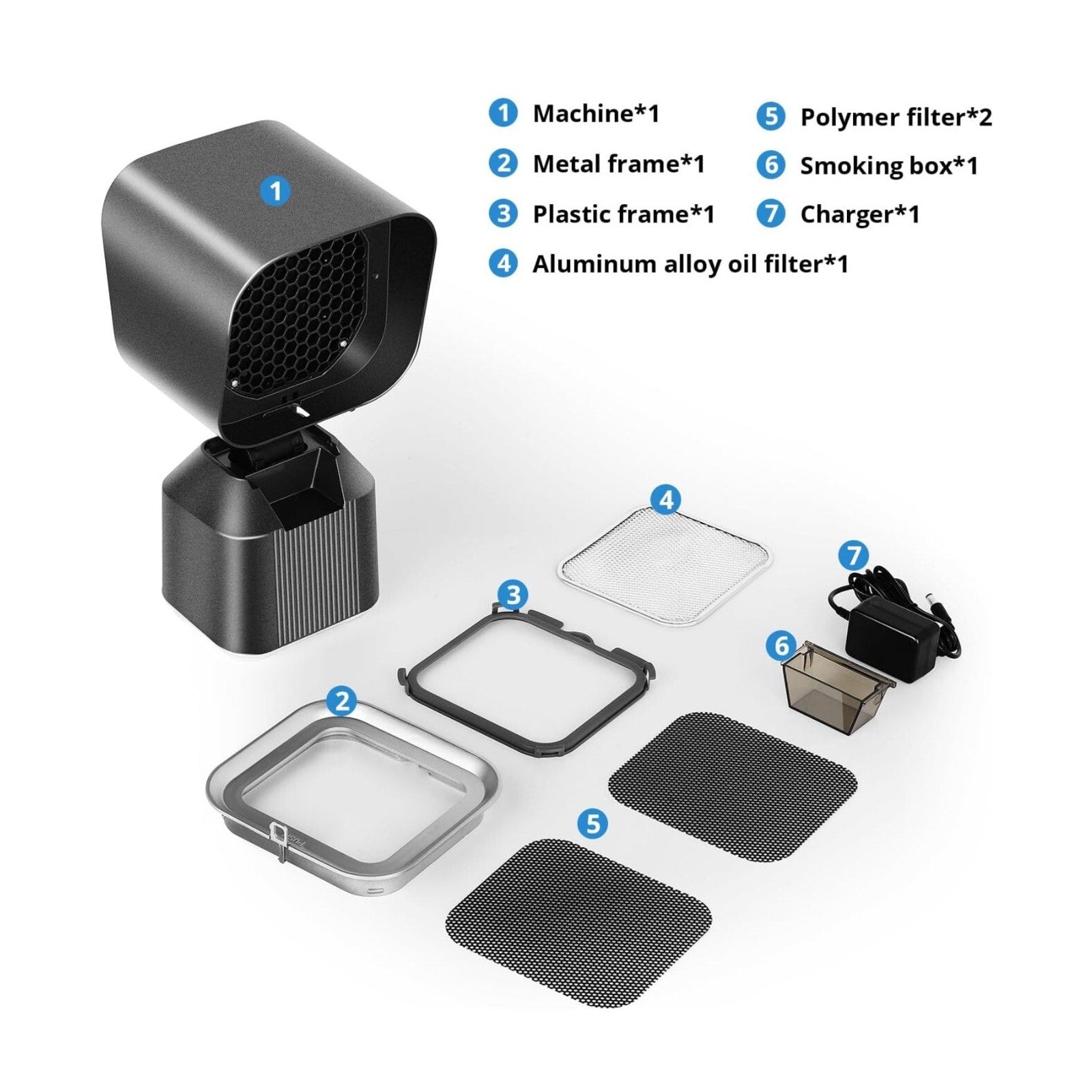 Kitchen Exhaust Fan with Adjustable Angle Height & 3 Detach Portable Range Hood