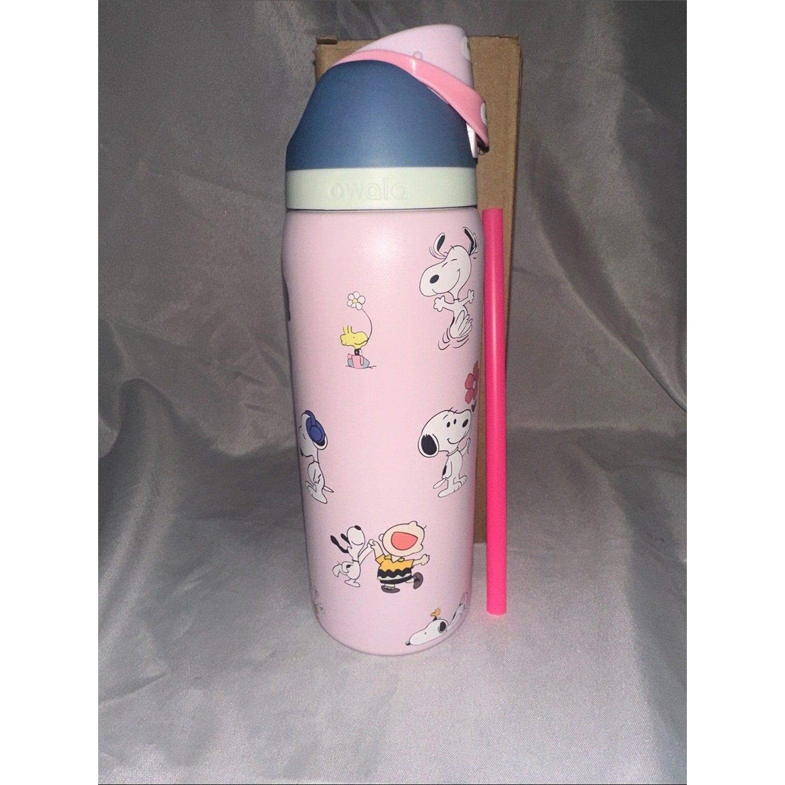 Custom Engraved Owala FreeSip Snoopy Pink 32 oz