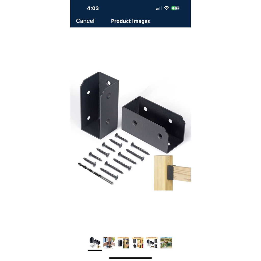 Deck Railing Connectors for 2"X4"(Actual 1.5"X3.5") Railing Wood Post 4,Parallel