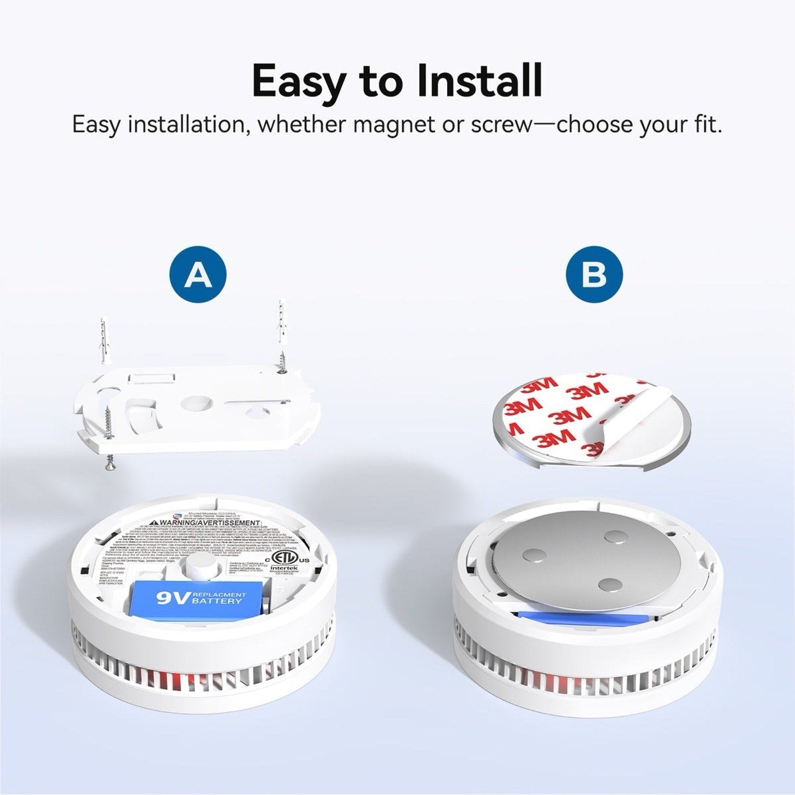 Siterwell Smoke Detector with Fastening Kit GS509A 6 PACKS