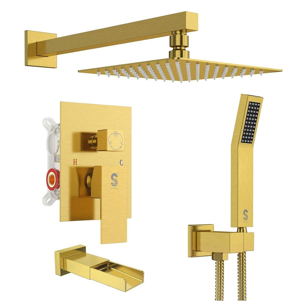 SR SUN RISE SR SUN RISE SHOWER FAUCETS SETS COMPLETE BRUSHED GOLD