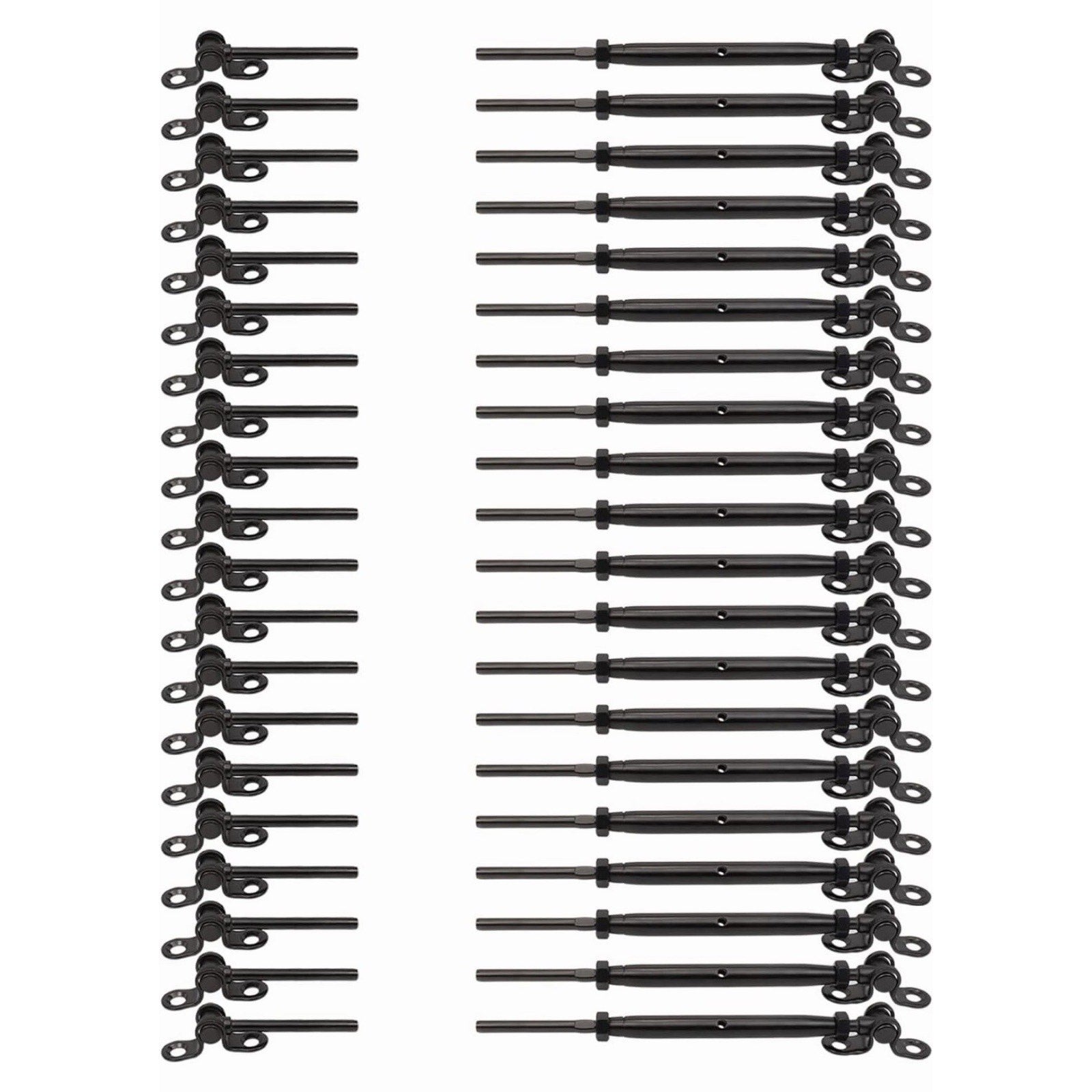 20 1/8" Black Cable Railing T316 Stainless Steel Swage Turnbuckle Hardware Kit