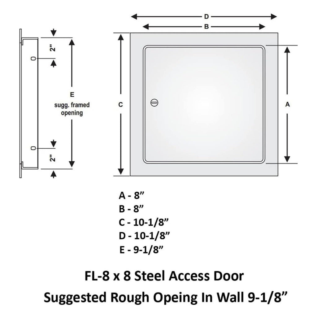 Premier Access Panel 8 x 8 Flush Mount Steel for Drywall, Powder Coated White