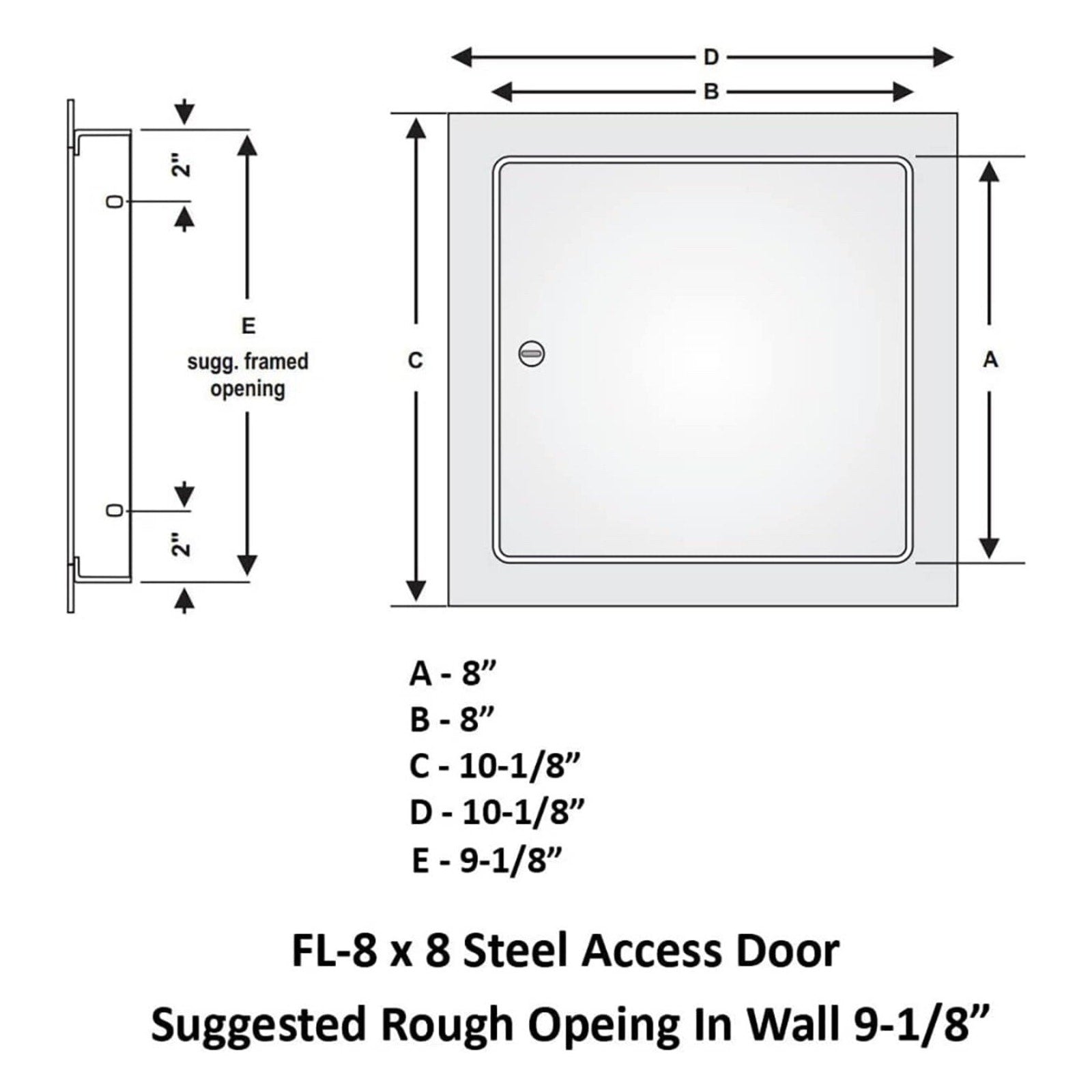 Premier Access Panel 8 x 8 Flush Mount Steel for Drywall, Powder Coated White