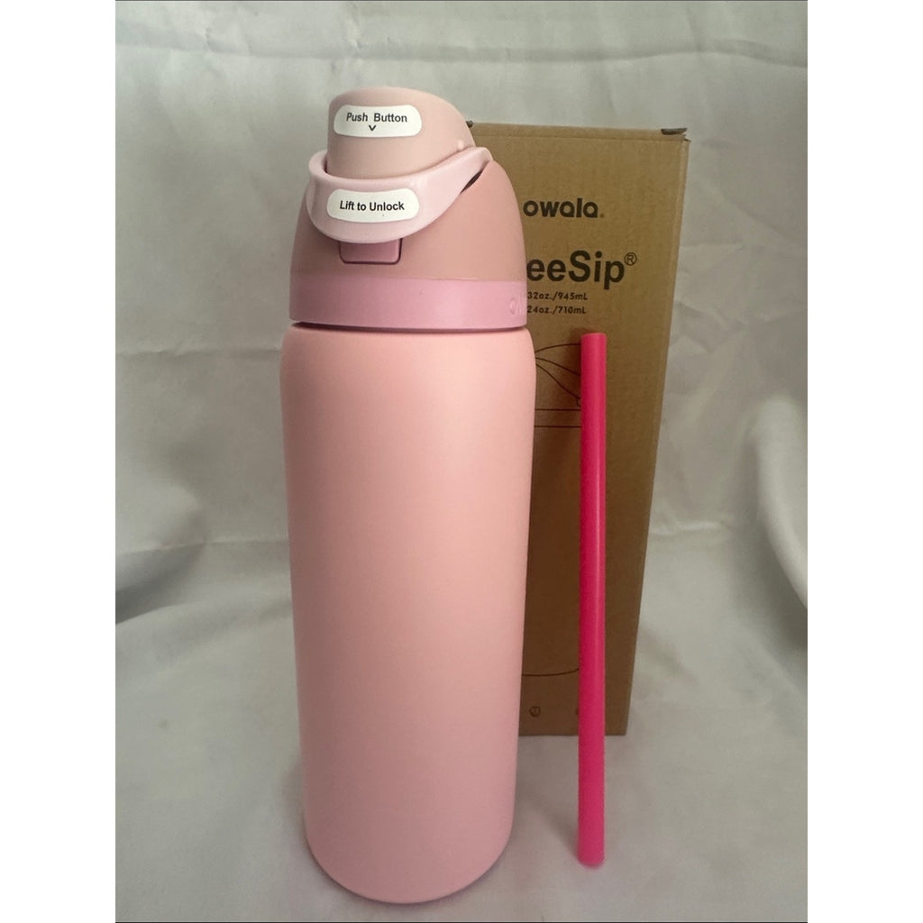 Owala insulated water bottle with a built-in straw. Rose Quartz 32oz