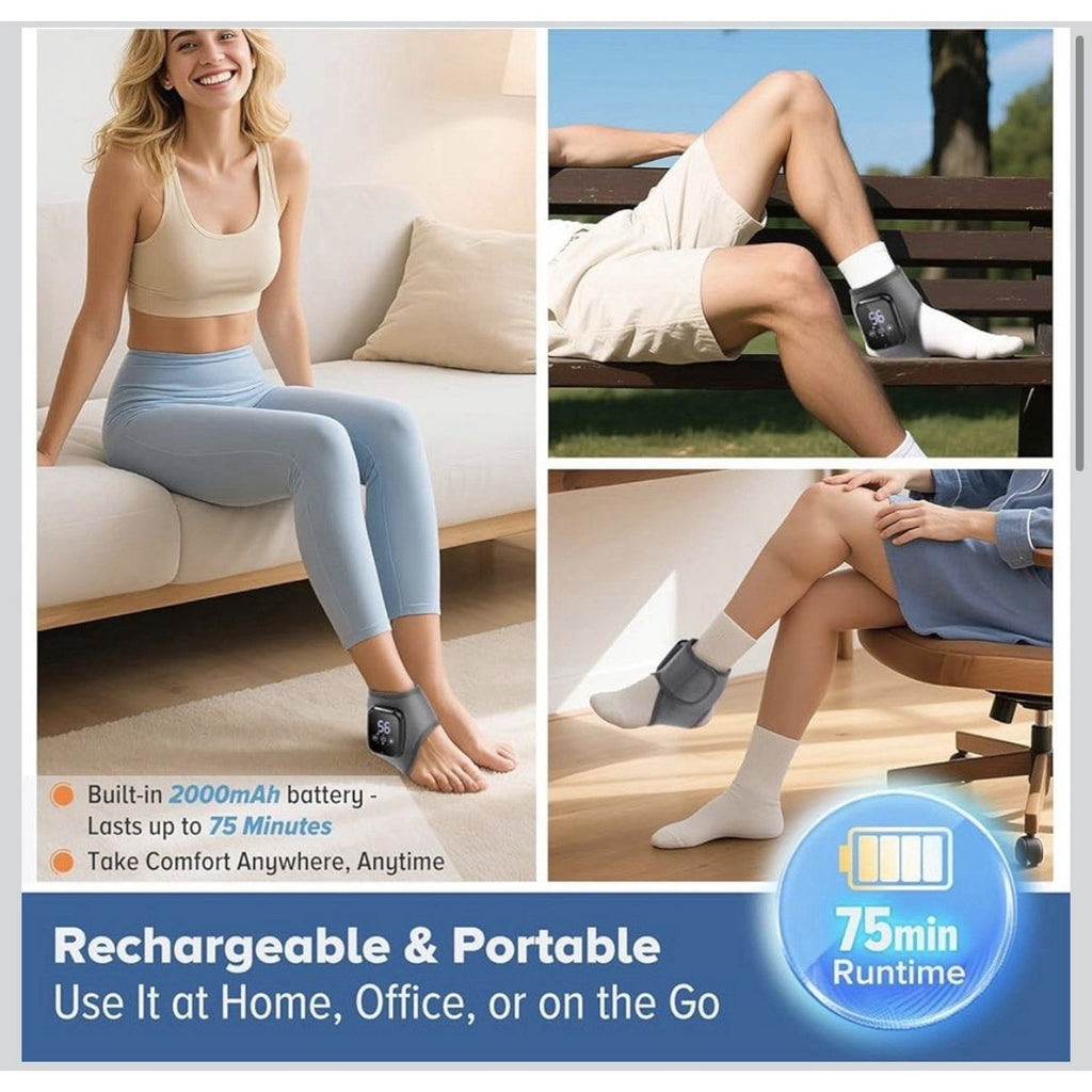 Electric Foot Ankle Massager Relieve Ankle Pain 3 Heat Levels, 3 Vibration Modes