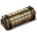 Cylinder Metal Puzzle Box Mechanical Cryptex Password Lock Bronze Gold