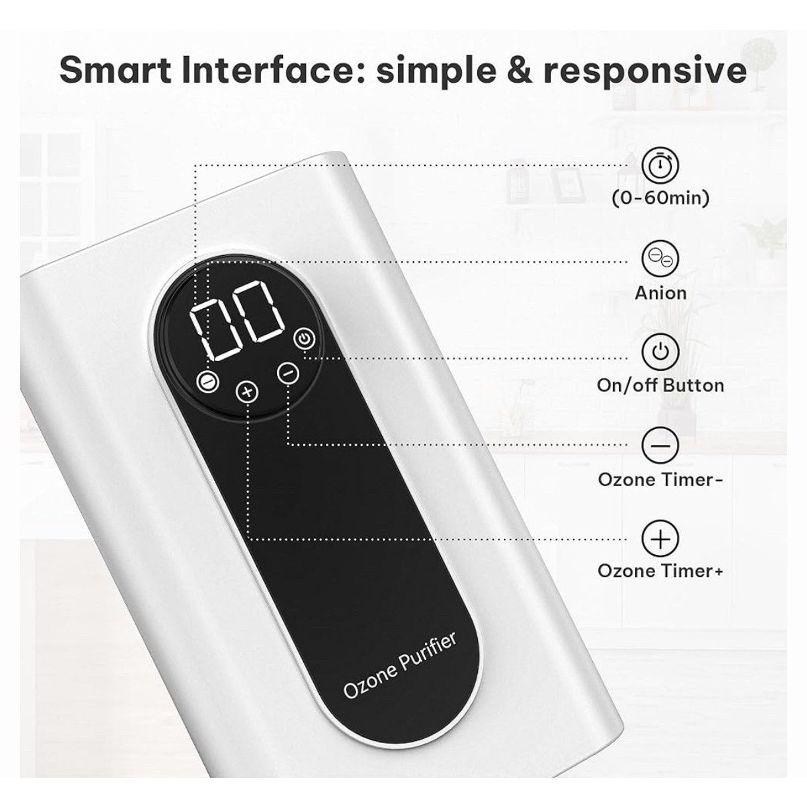 Portable Ozone Generator,1000mg/h Multipurpose Machine for White