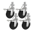 5 Inch Scaffolding Wheels Set of 4, Scaffold Caster with Dual Locking Brakes