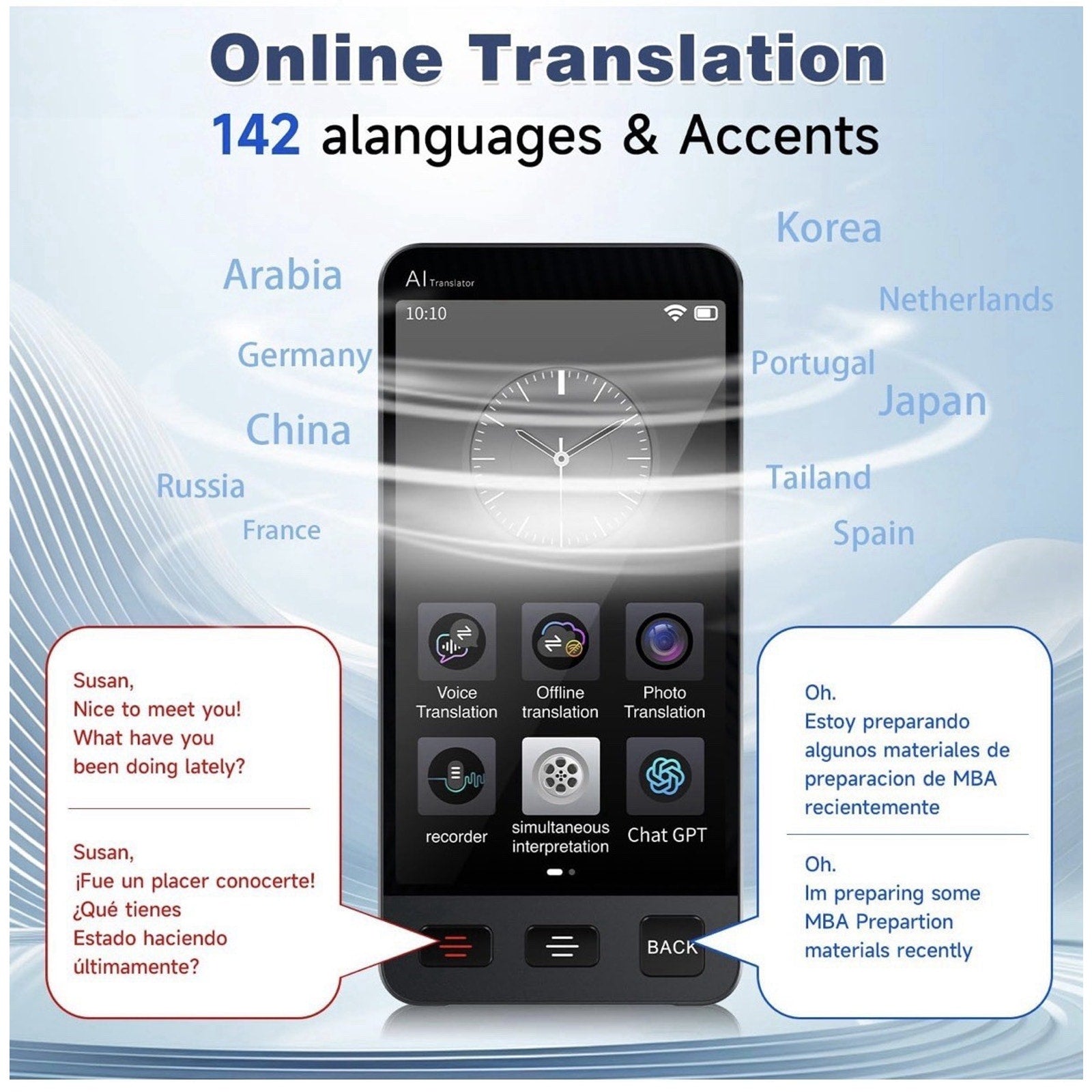 M80 PRO AI Voice Translator –2-Way Smart Translator | 142 Languages | Off/Online