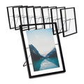 Juvale 8 Pack Black Glass Floating Frames for 5x7 Photos or Pressed Flowers