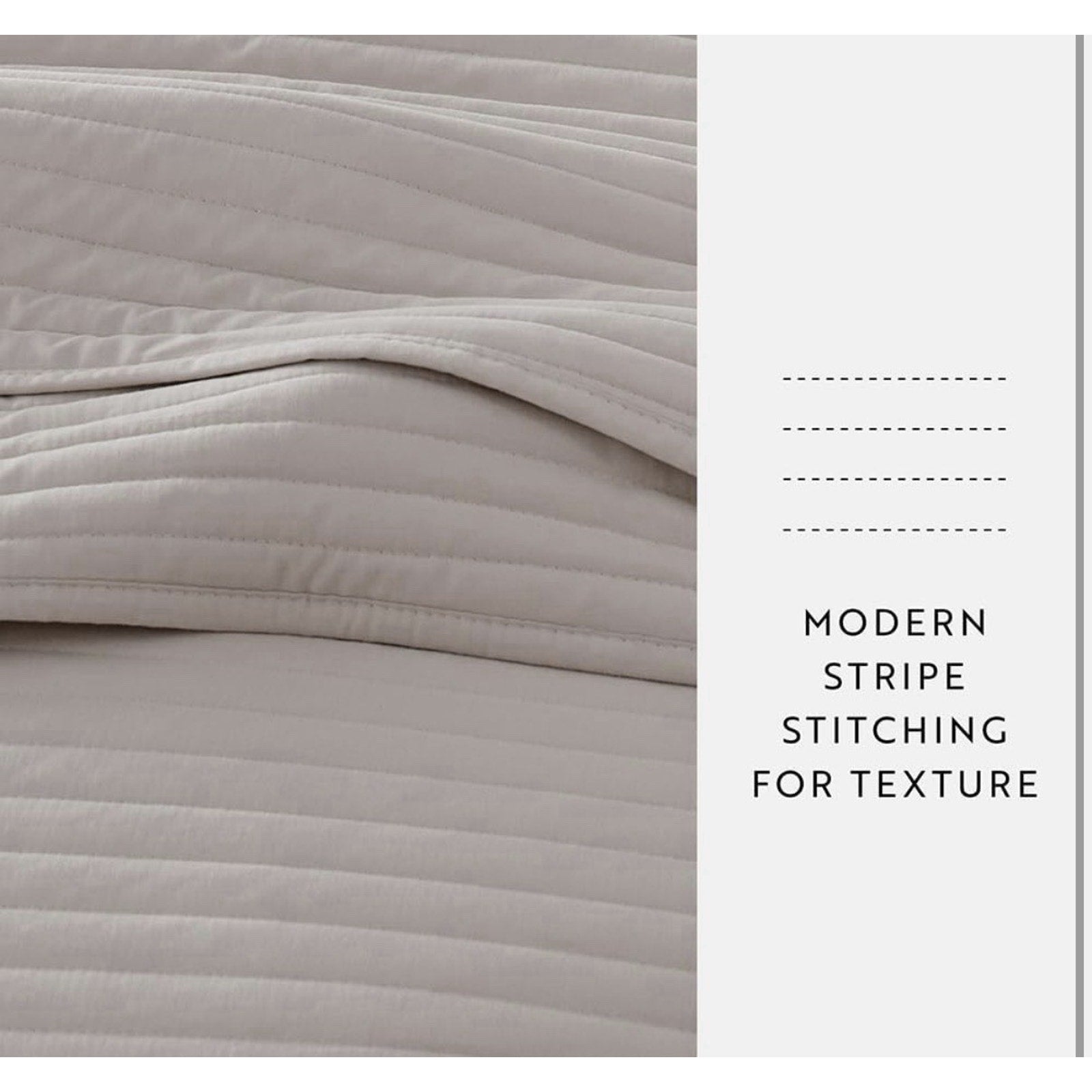 Linen Market Striped Quilt Coverlet Set, King/Cal-King, Latte