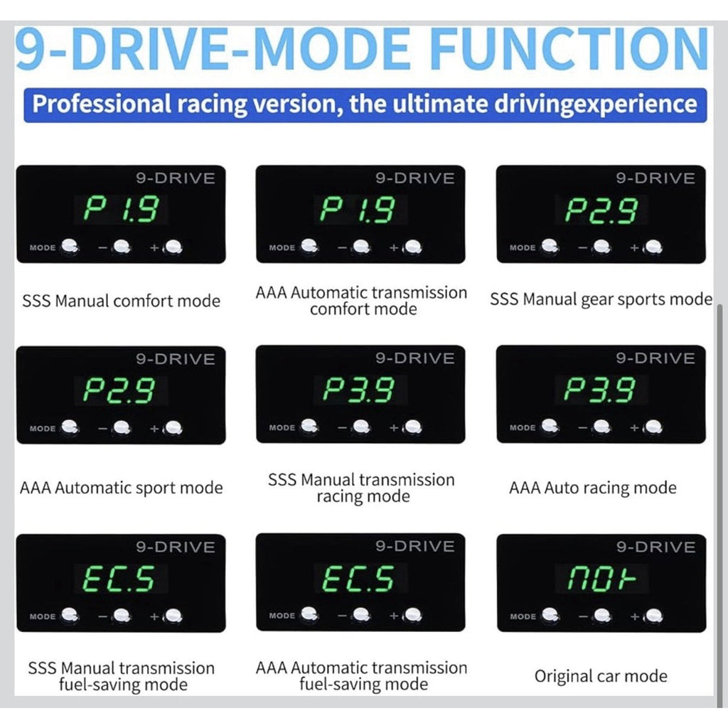 Throttle Response Controller, 9 Drive 9-Mode Smart Electronic Racing Pedal
