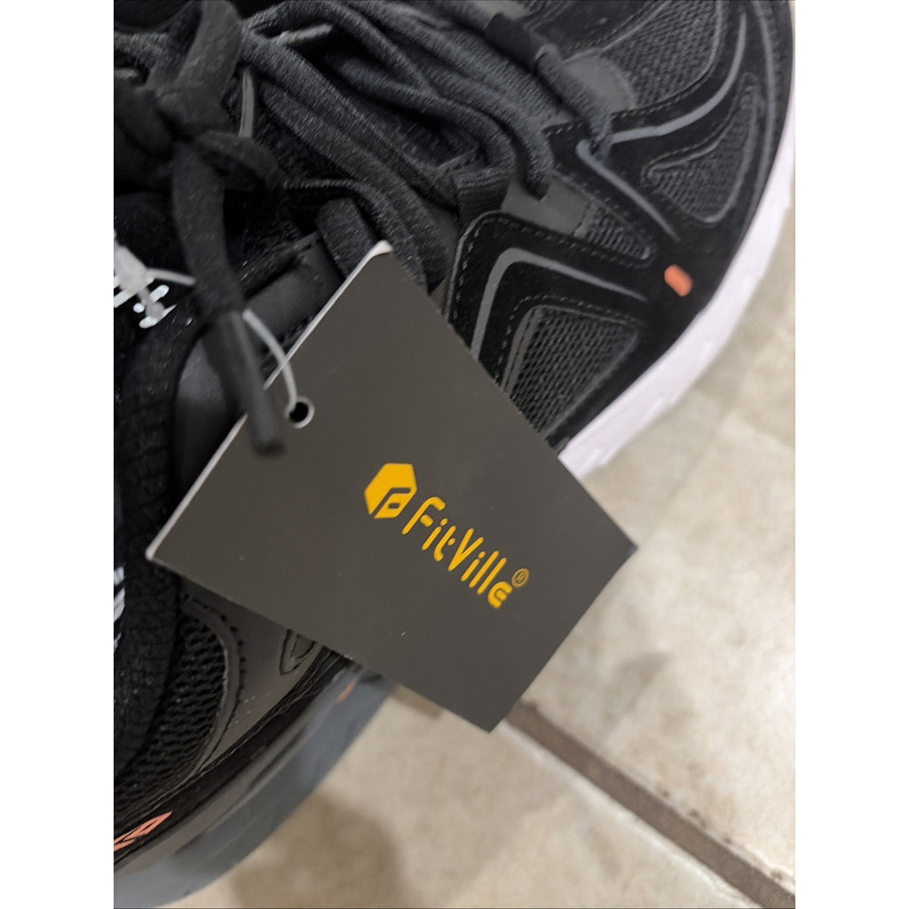 FitVille Men's Extra Wide Sneakers Arch Fit Walking Shoes Memory Foam US 11 Wide