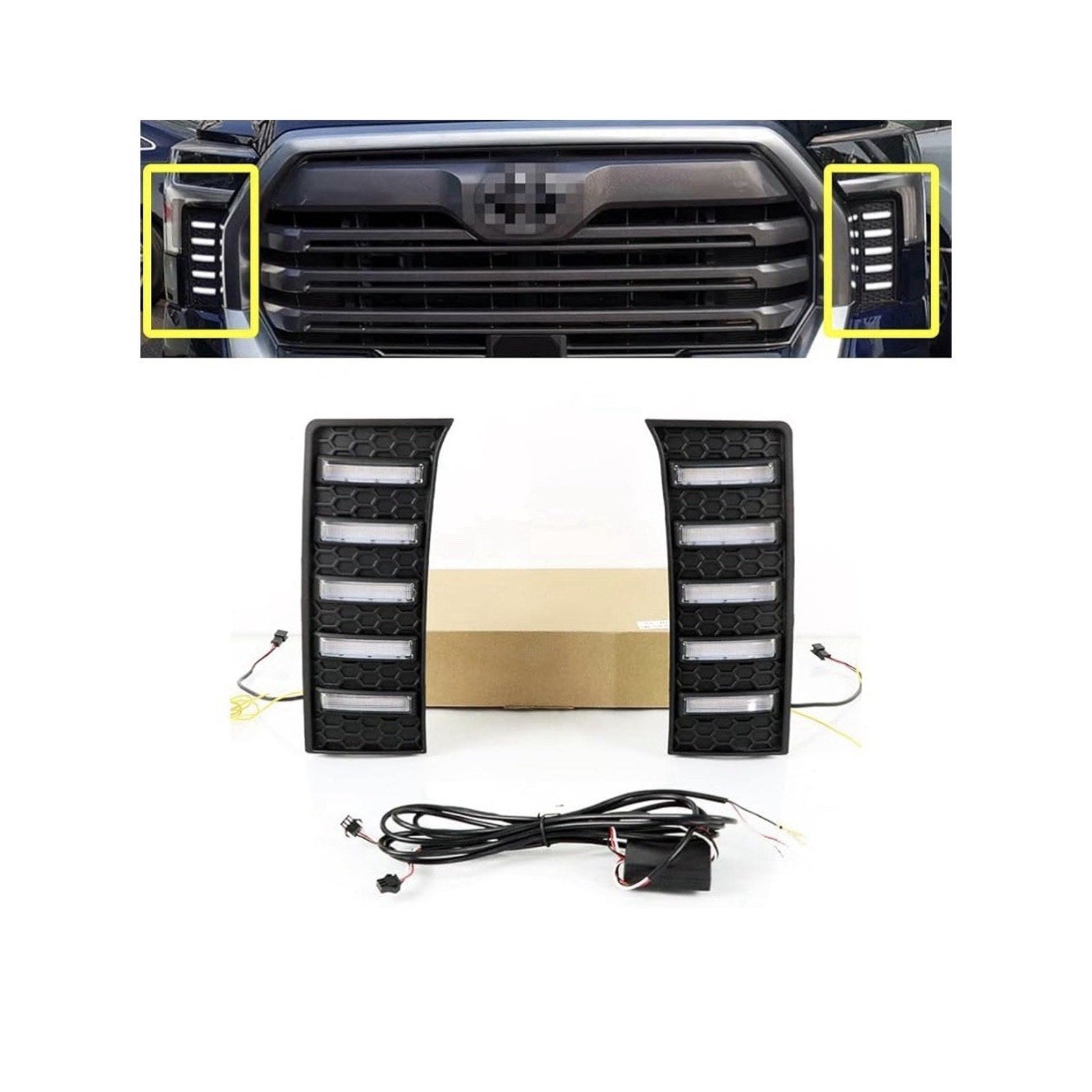 DRL For Toyota Tundra 2022-2026 Car LED Daytime Running Light Fog lamp 2pcs