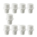9Pcs White PVC Pipe Fittings, 1Inch NPT Male Thread PVC Pipe Fitting Adapter