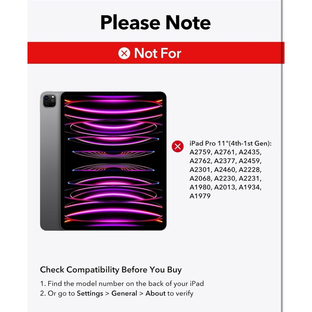 ESR iPad Pro 11 Inch Case with Keyboard (M4, 2024), iPad Pro 11 (5th Gen) Black