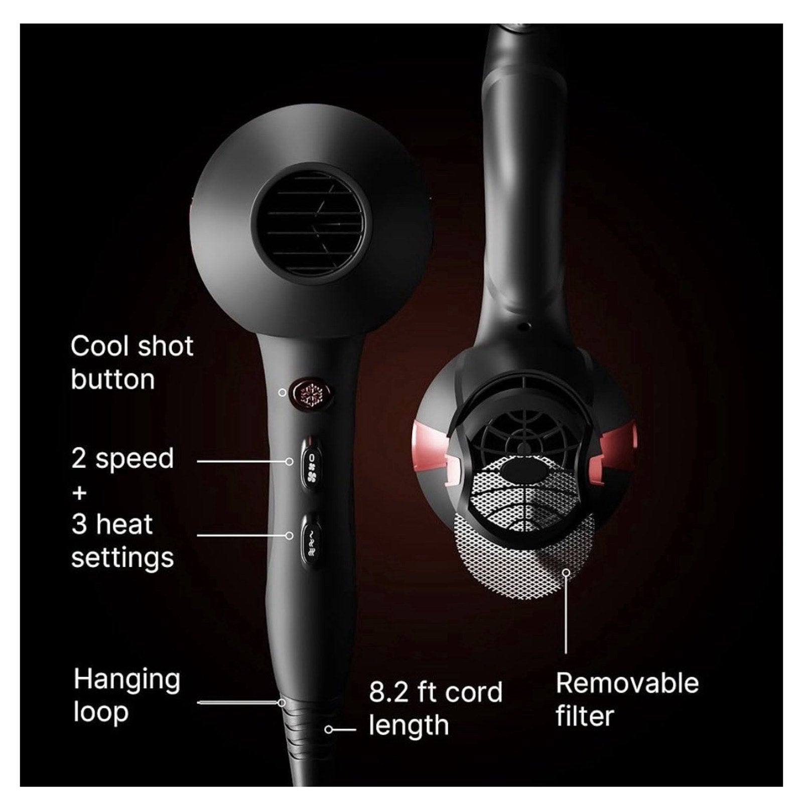 Professional Ionic Hair Dryer for Salon - 2200W Powerful Blow Dryer Lightweight