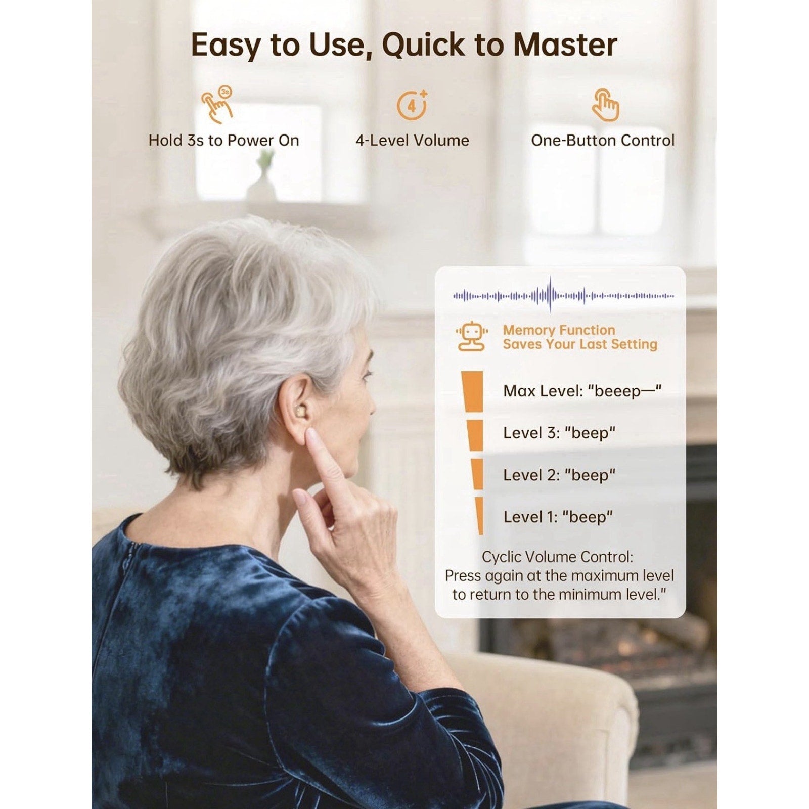 Digital Hearing Aids For Seniors OTC Adults Rechargeable With Noise Cancelling
