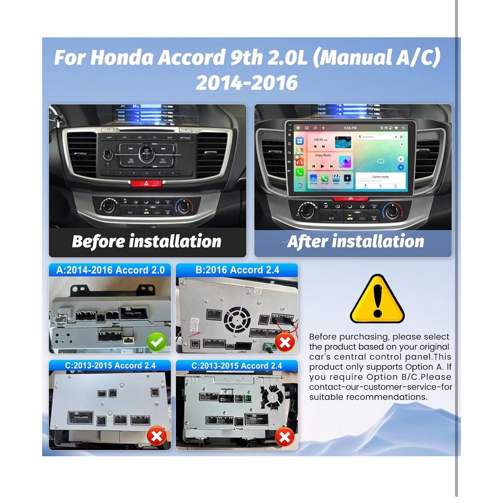 8 Core Car Radio for Honda Accord 9th 2.0L