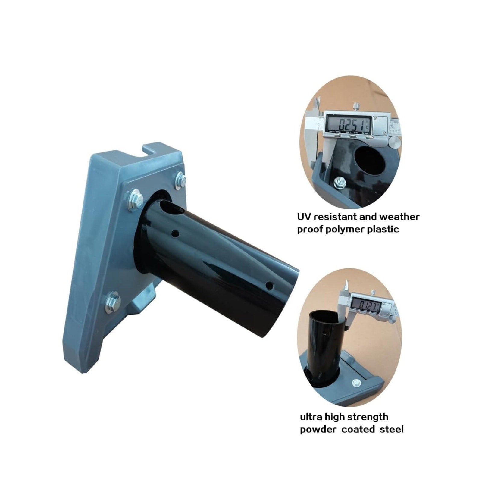 Starlink Gen 3 Pipe Adapter, Stainless Steel 3 Pole Mount, Gray