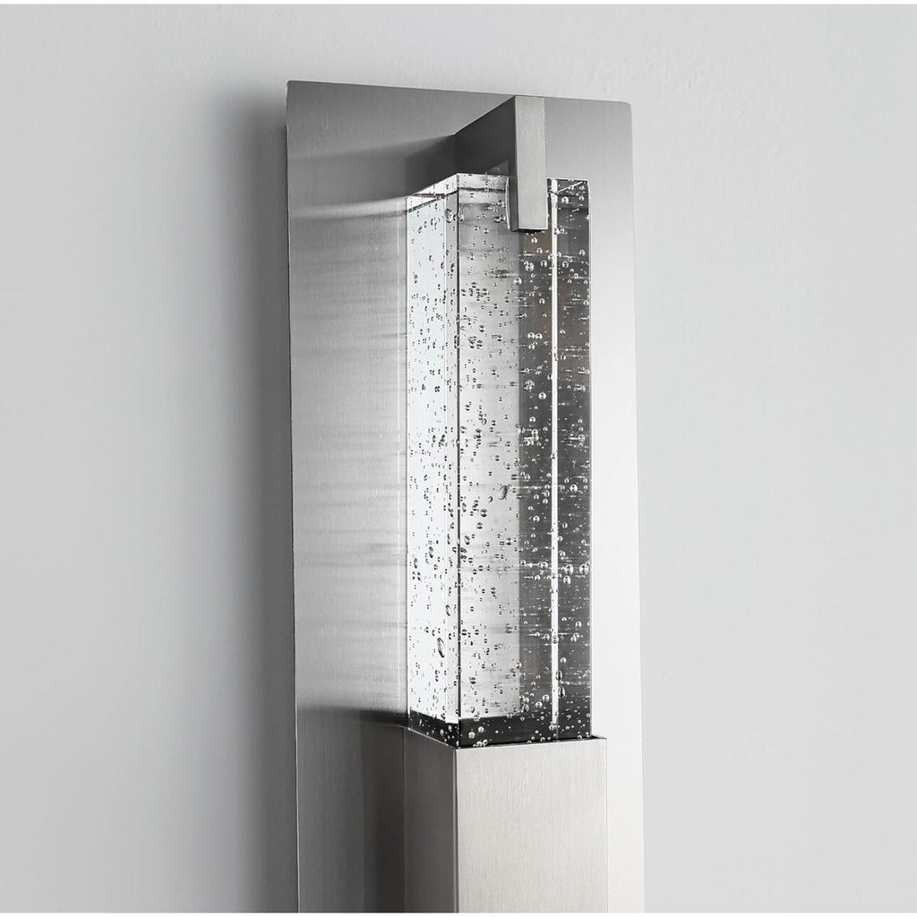 WOSHITU LED Wall Sconce Light: 19 Inch Nickel Modern Sconces Wall Lighting 3000K