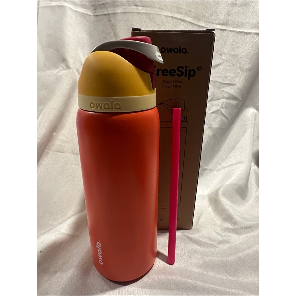 Owala insulated water bottle with a built-in straw. Citrus Crush 32oz