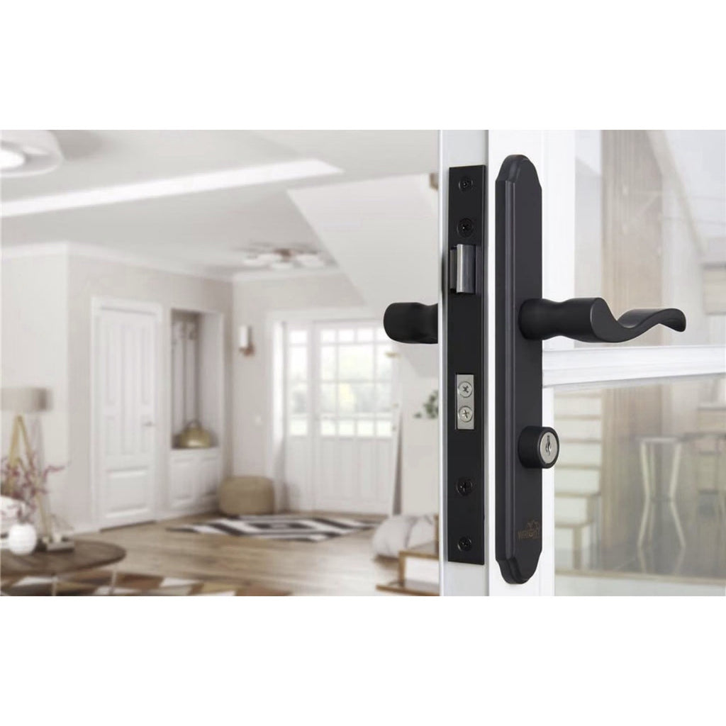 Wright Matte Black Serenade Mortise Storm Patio Door Lock Lever Latch VMT115MB