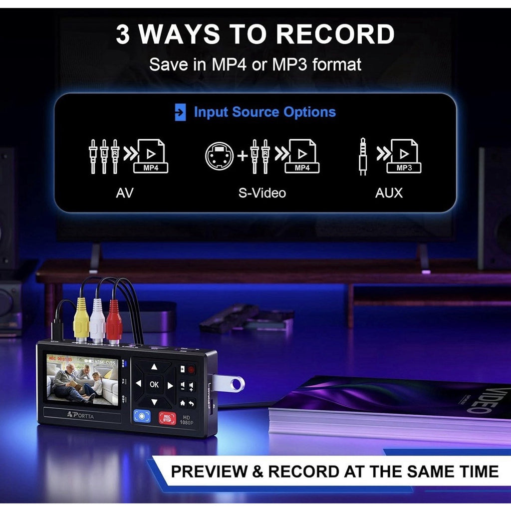 VHS to Digital Converter, Video to Digital Recorder with Remote