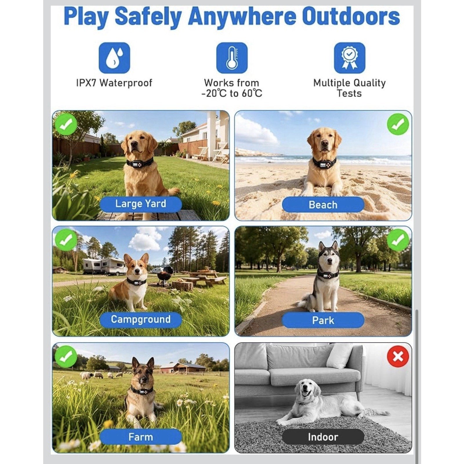 GPS Wireless Dog Fence IPX6 Waterproof Collar for Dogs 18 Lbs