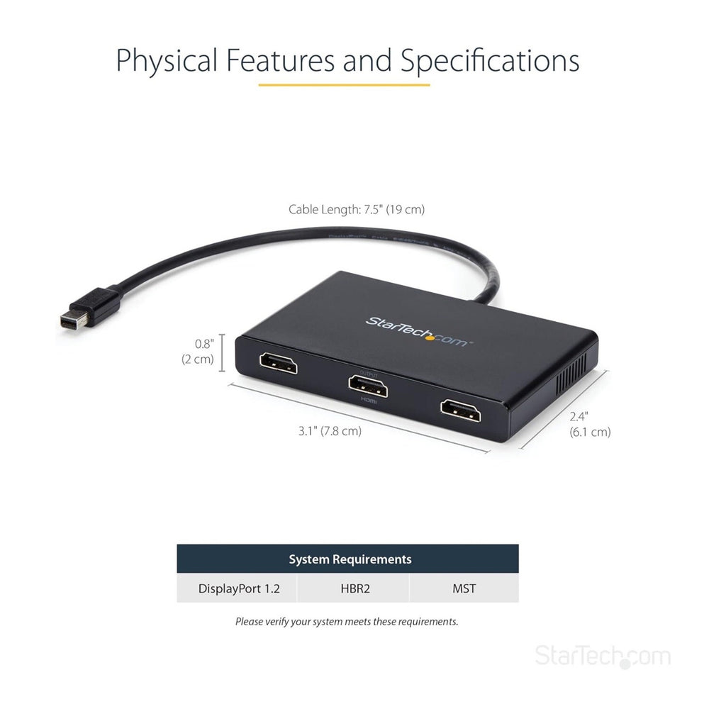 StarTech.com StarTech.com 3-Port Multi Monitor Adapter MSTCDP123HD Adapter