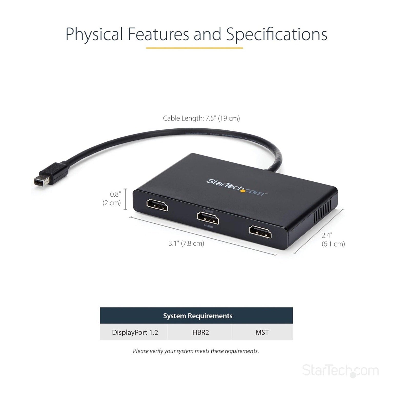 StarTech.com StarTech.com 3-Port Multi Monitor Adapter MSTCDP123HD Adapter