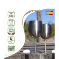 La Concha Wine Glasses - 12 oz Stainless Steel Tumblers (Set of 2)