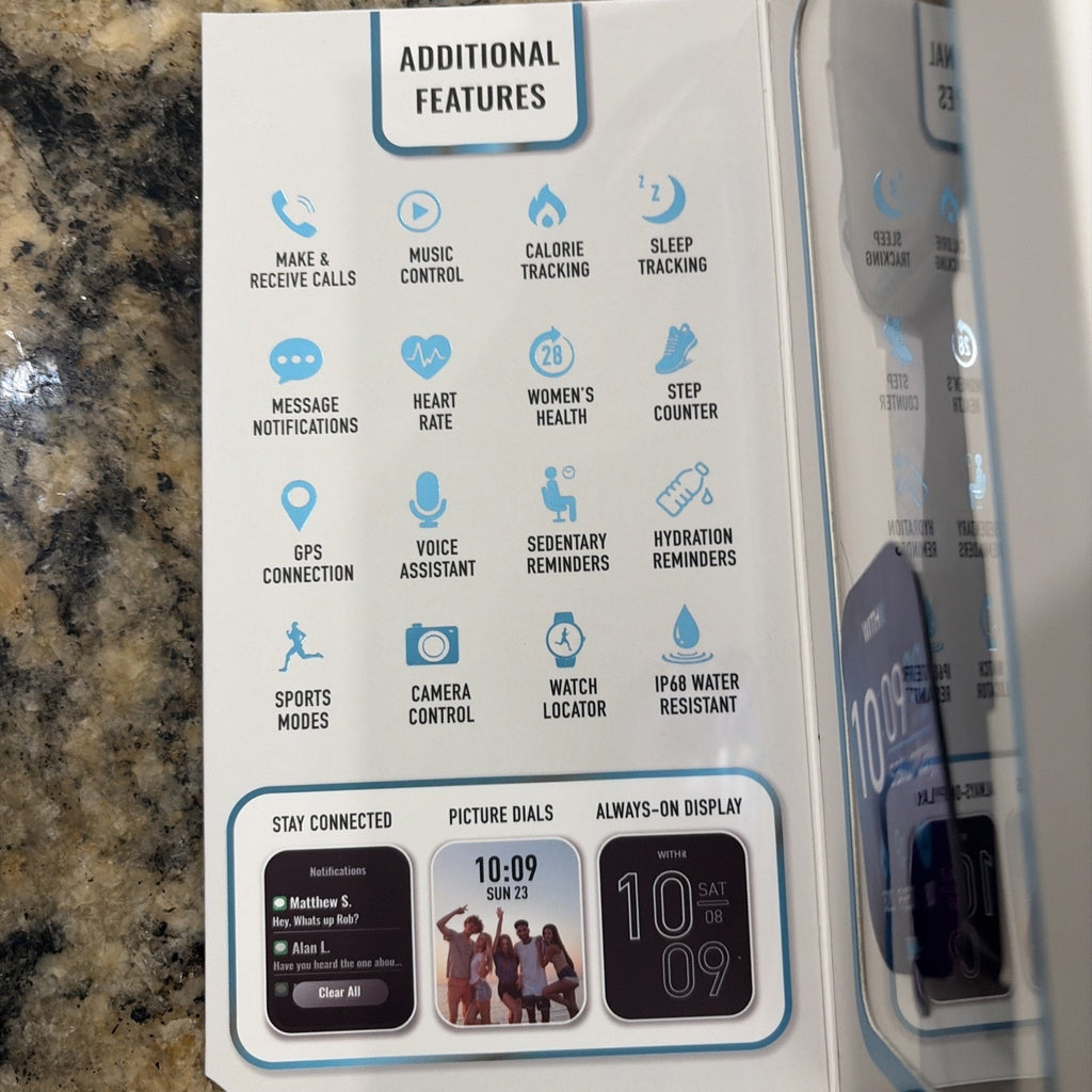 Giga Withit Smartwatch, Amoled High Defintion Touchscreen Display New