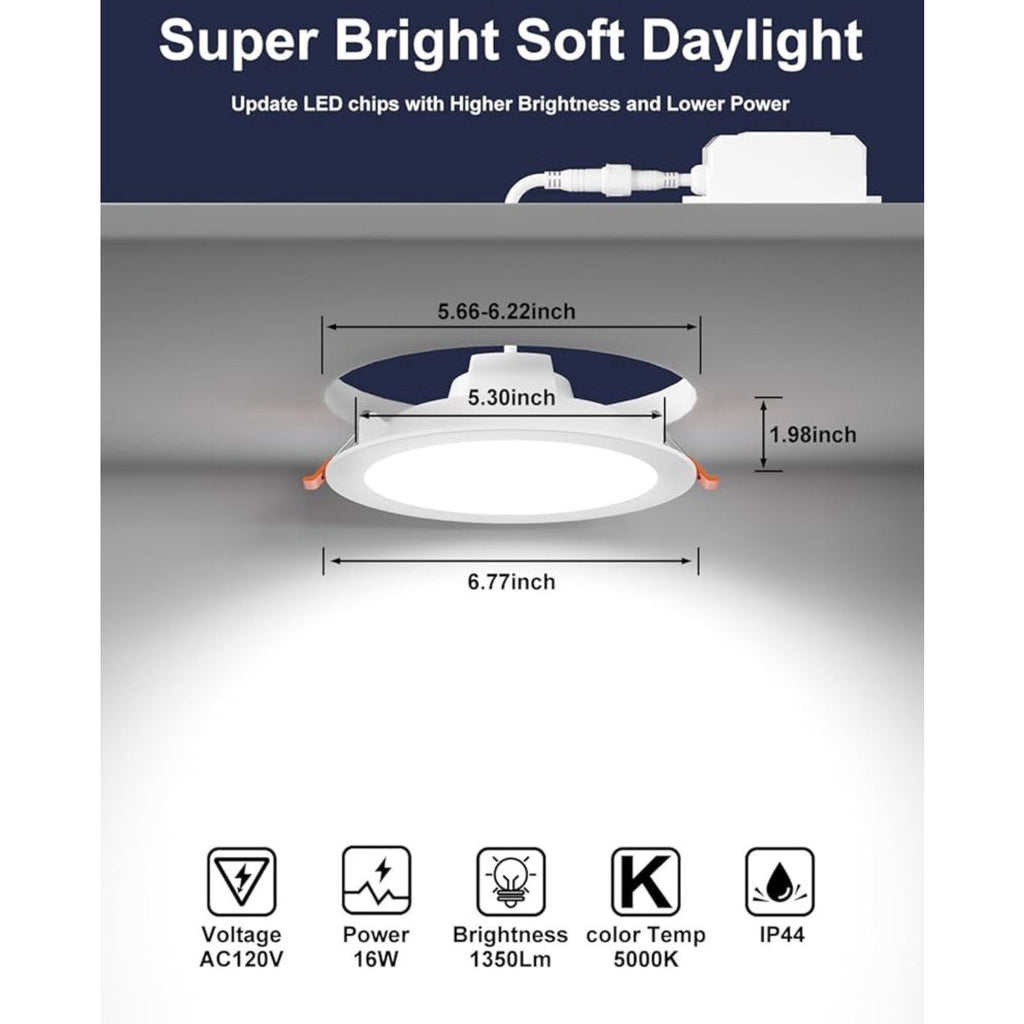 7 Pack Smart Recessed Lighting 4 Inch Color Changing 12W LED Downlight Ceiling