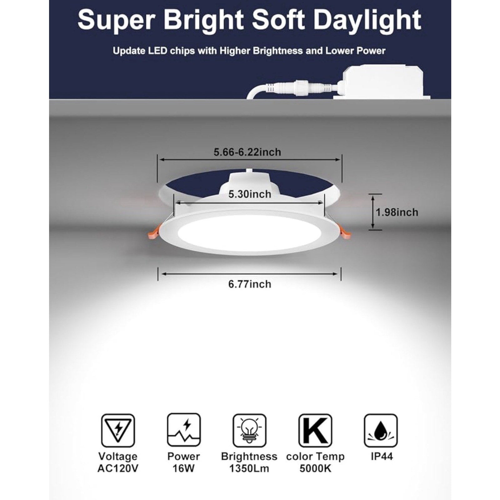 7 Pack Smart Recessed Lighting 4 Inch Color Changing 12W LED Downlight Ceiling