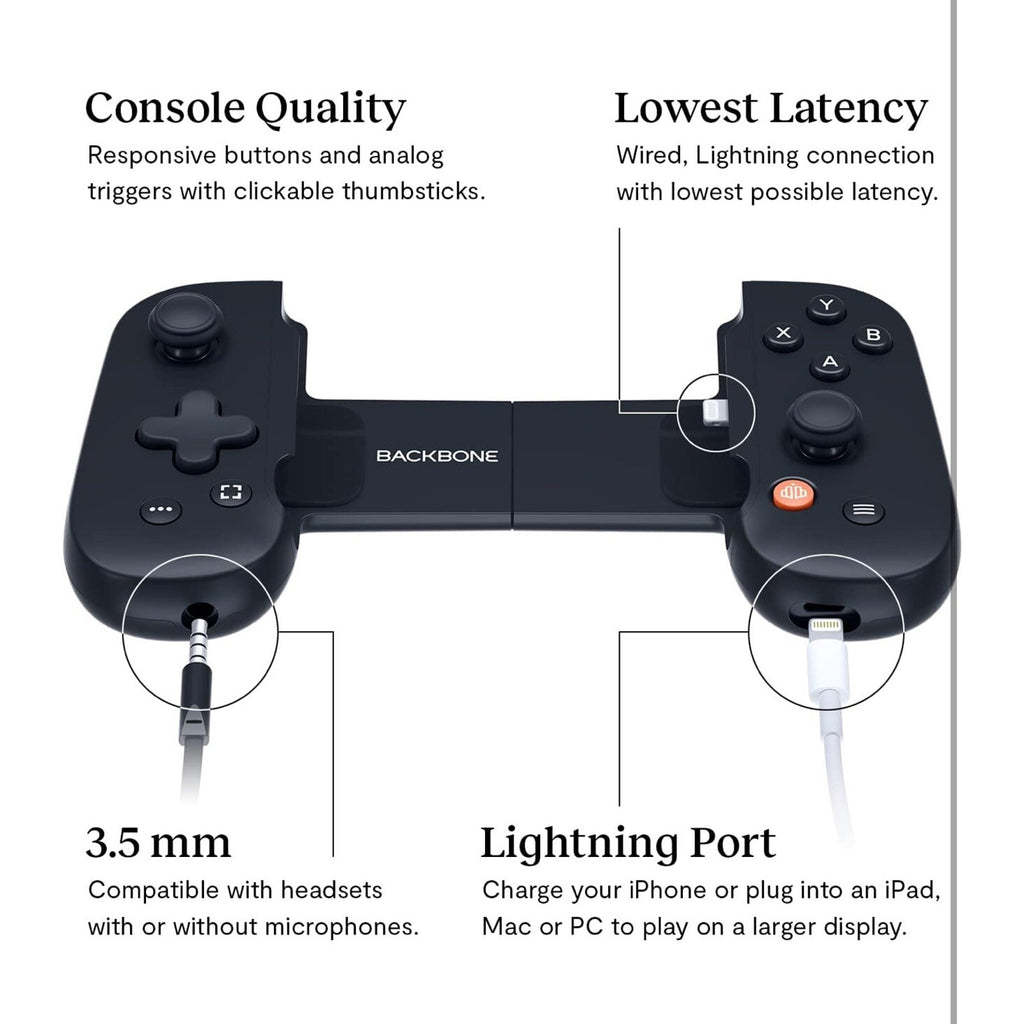 Backbone One Mobile Gaming Controller for iPhone without Gaming Bundle - Black