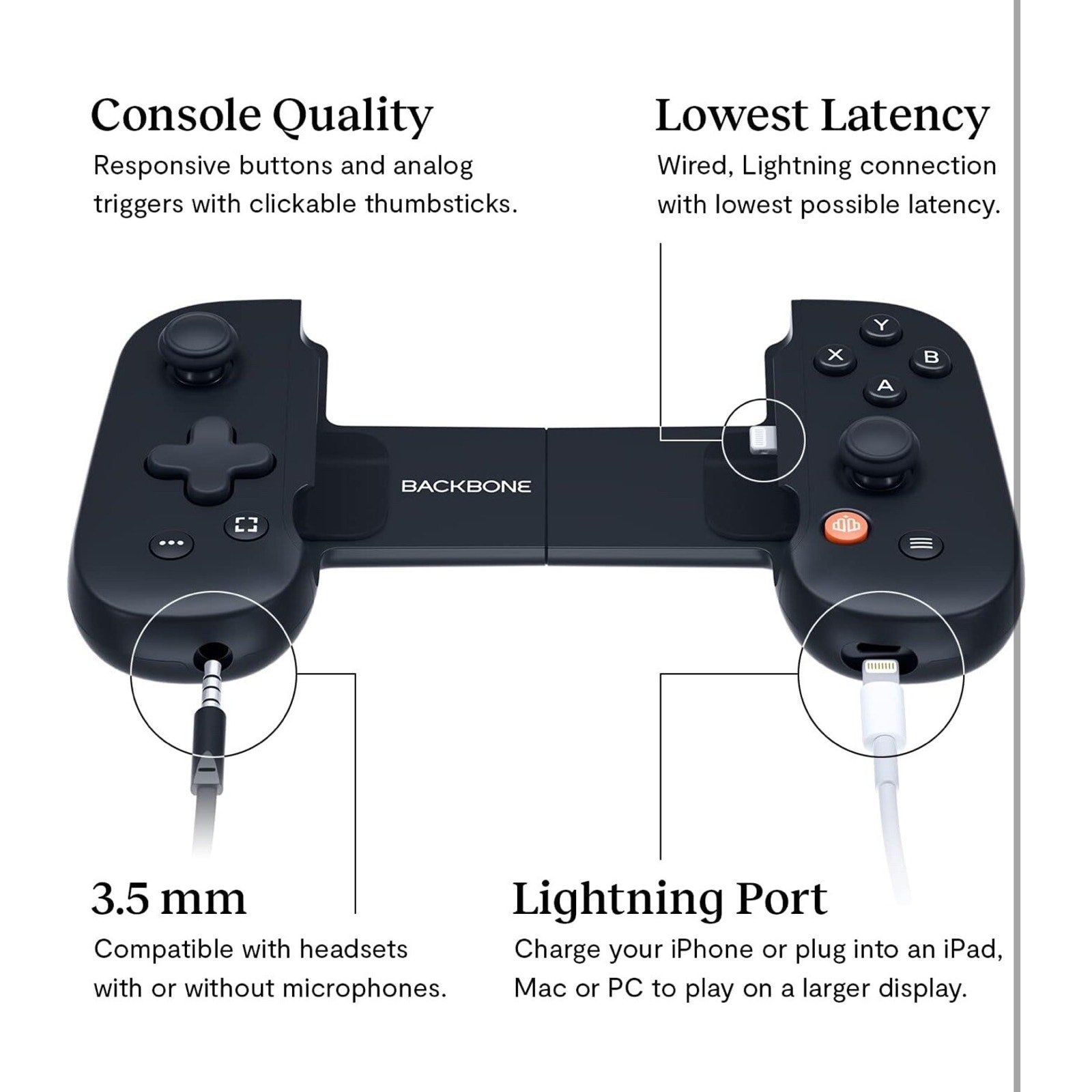 Backbone One Mobile Gaming Controller for iPhone without Gaming Bundle - Black