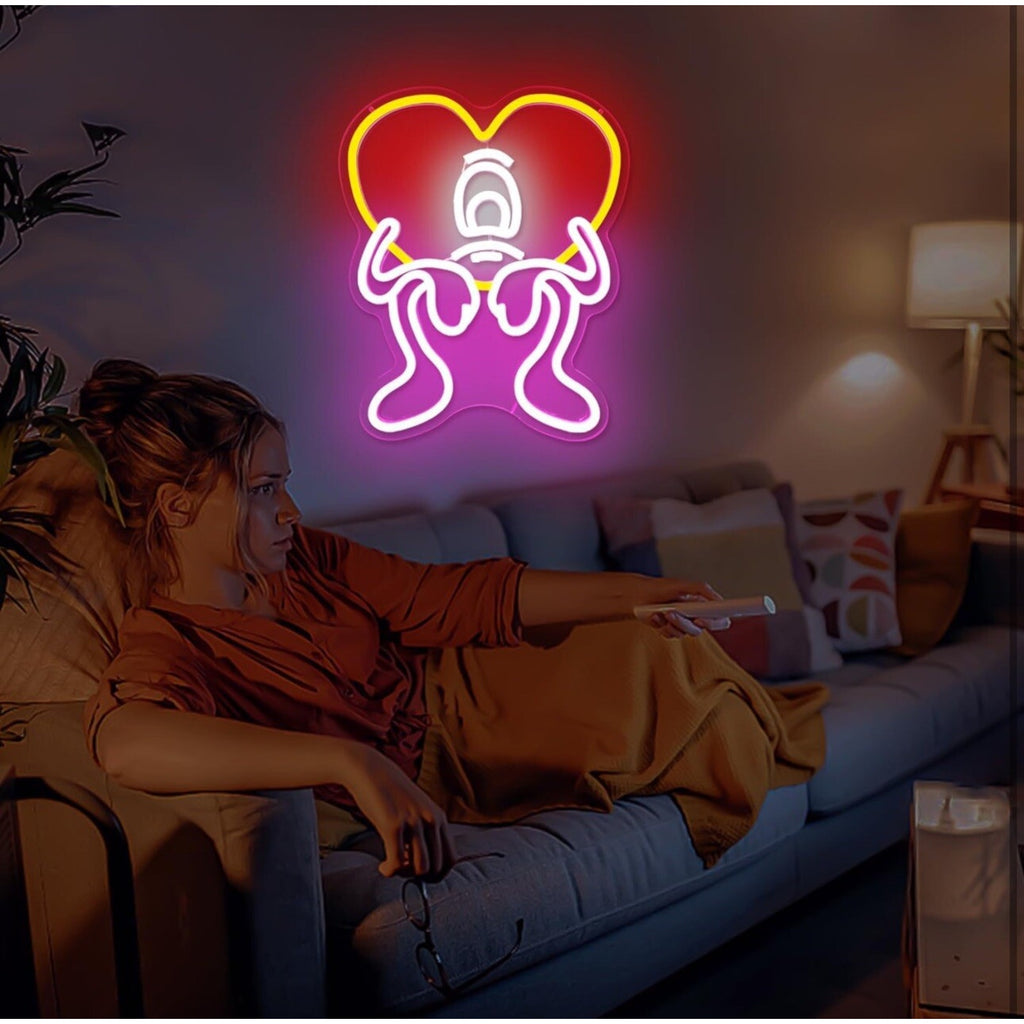 Bad Bunny Heart Neon Signs for Wall Decor