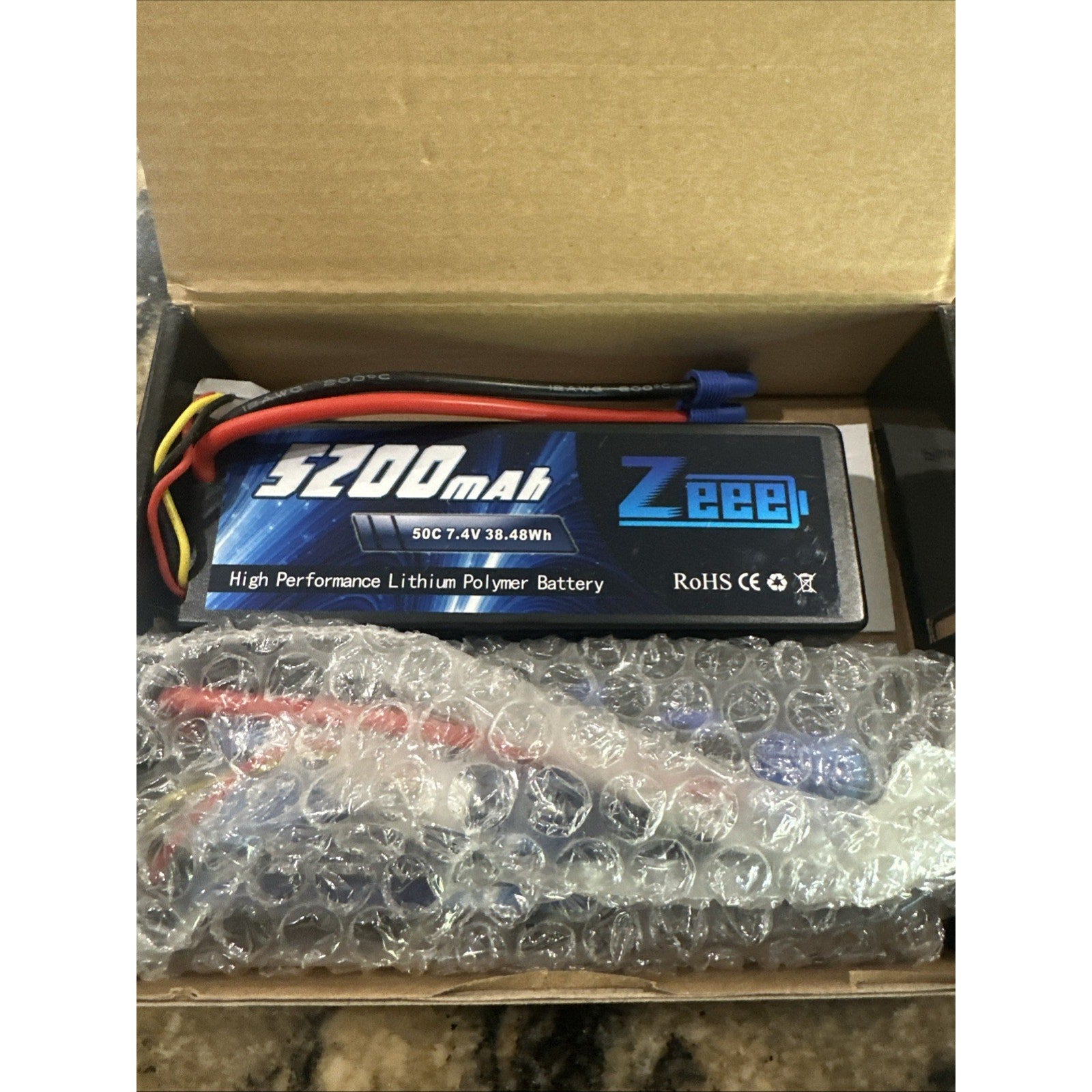 2x Zeee 2S Lipo Battery EC5 7.4V 50C 5200mAh for RC Vehicles Car Truck Buggy