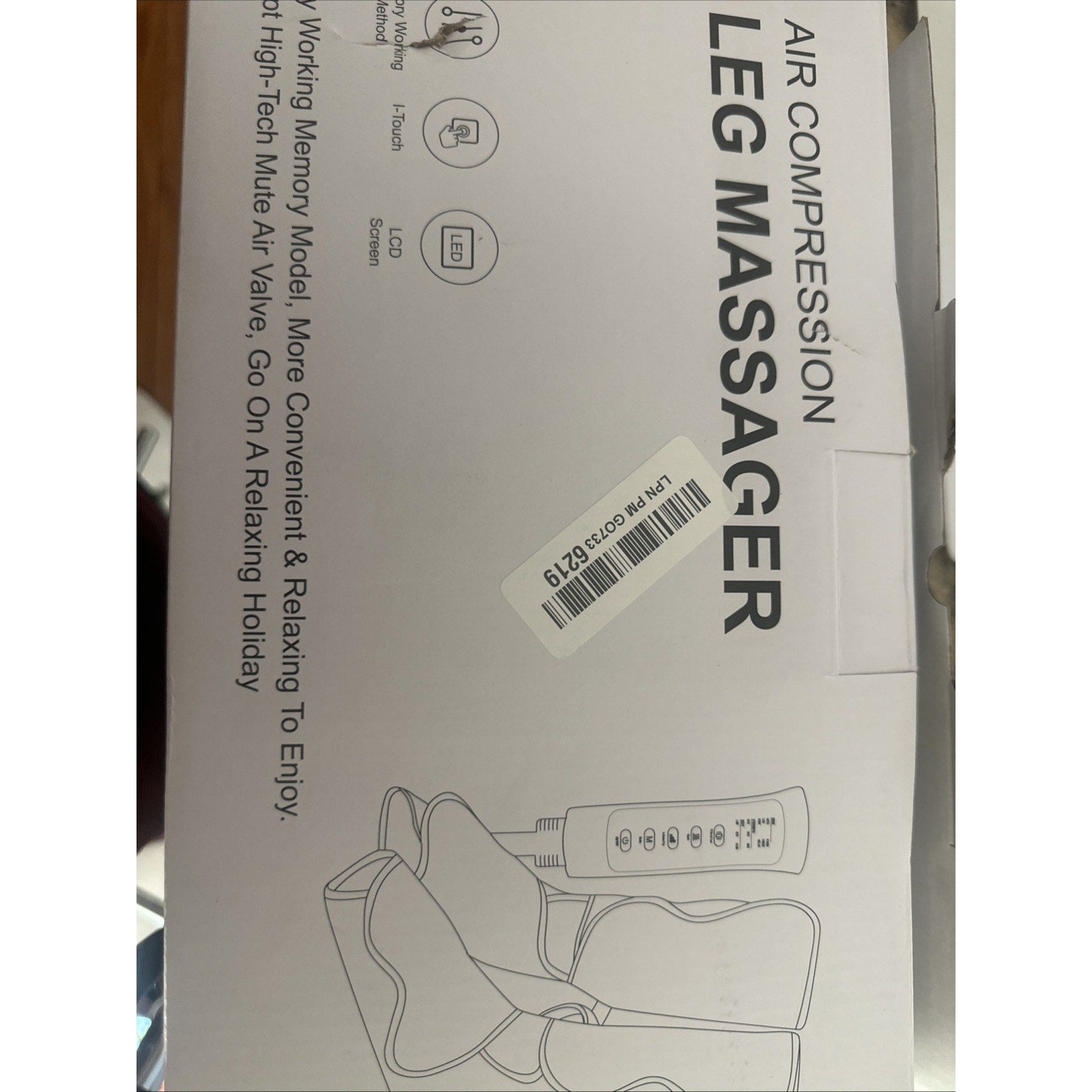 Air Compression Leg Massager With Heat, Vibration, Black...One Size...