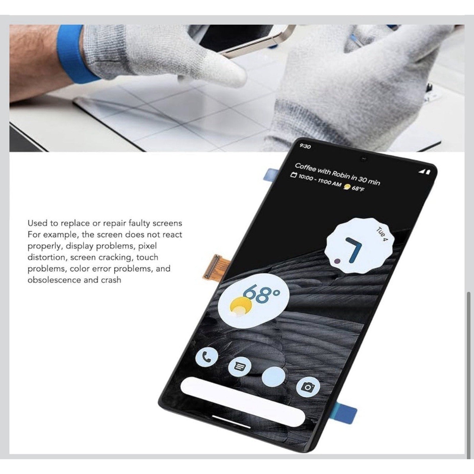 OLED for Google Pixel 7 Pro 5G Screen GP4BC GE2AE LCD Replacement