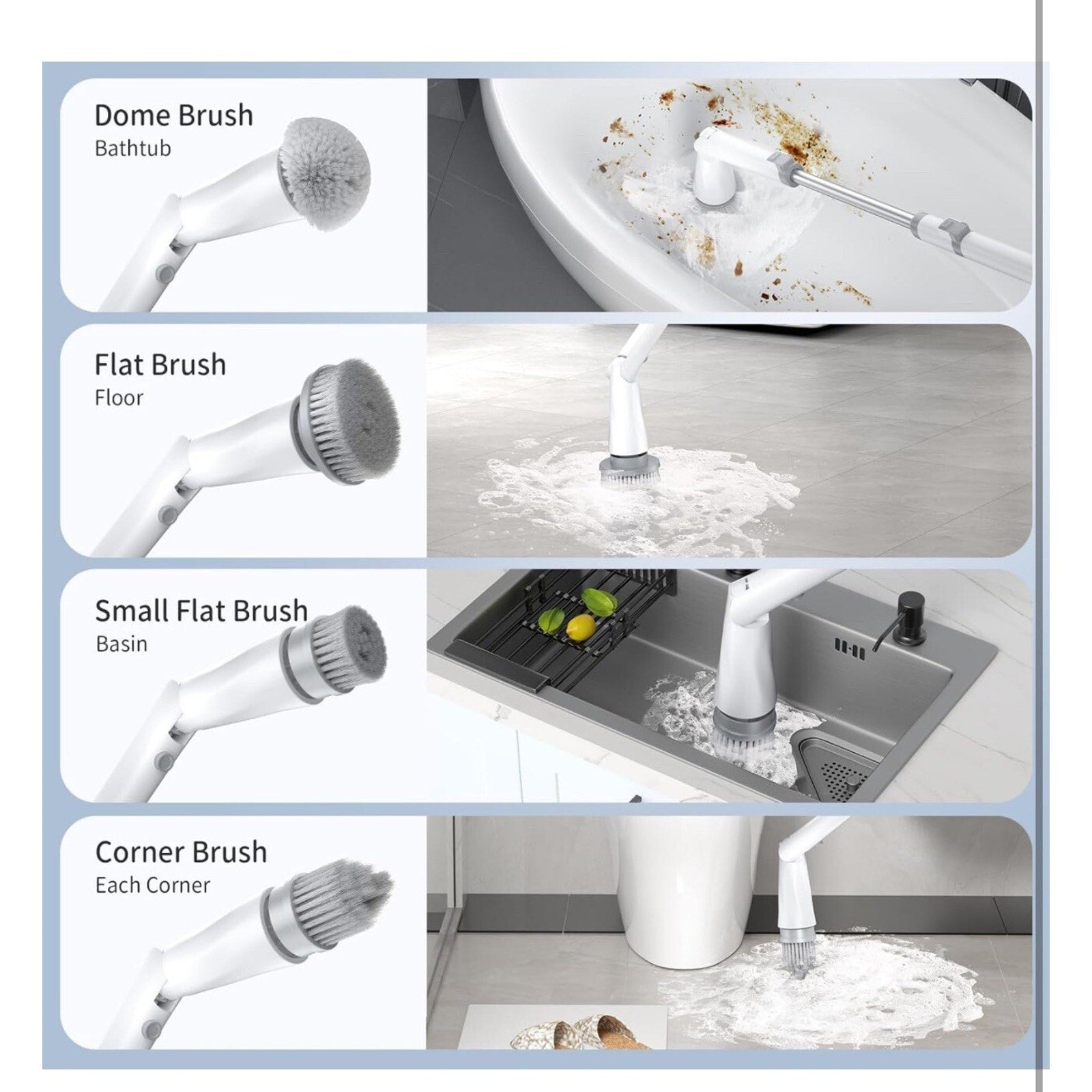 Electric Spin Scrubber, Electric Shower Scrubber with Long Handle Adjustable