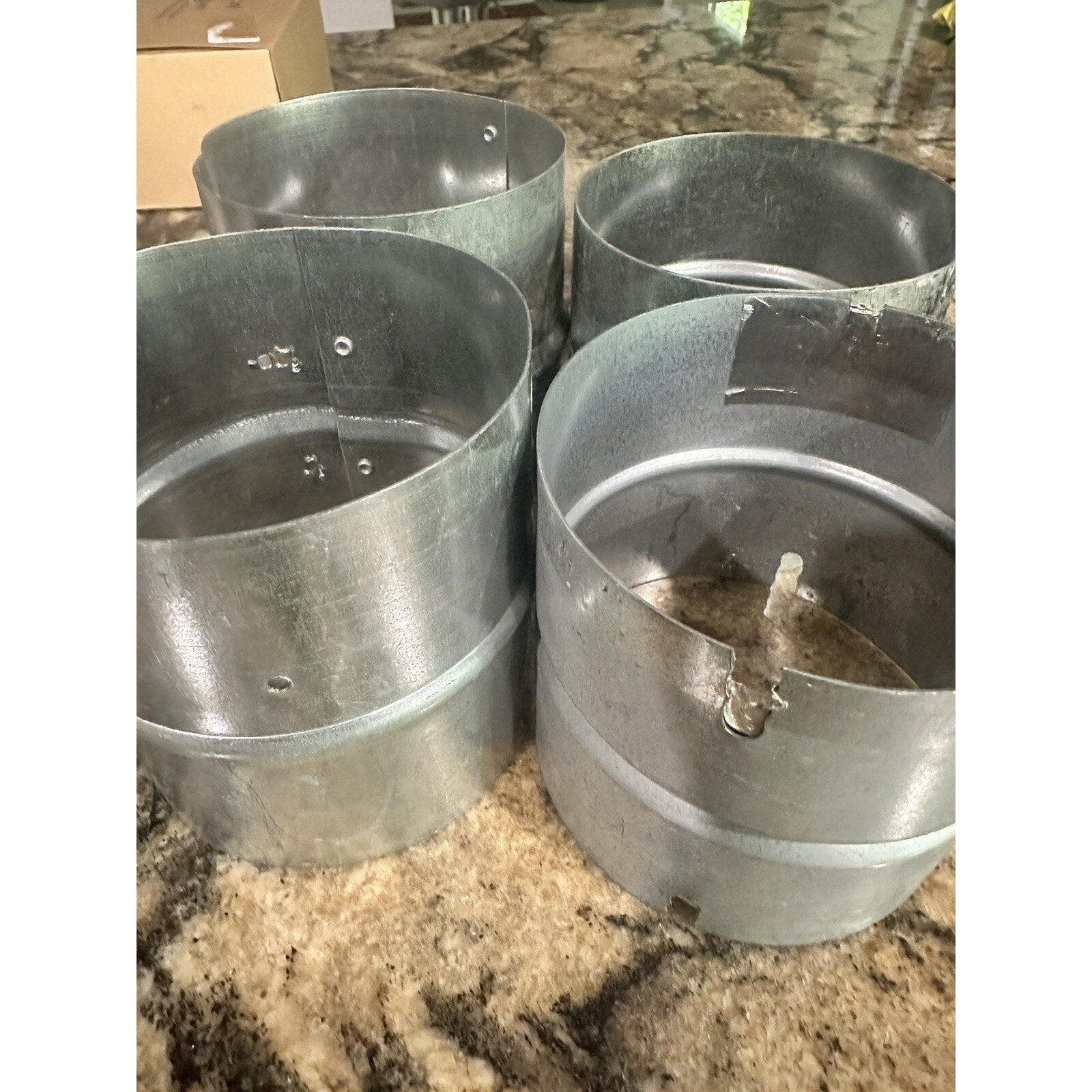4 Pcs 4" Galvanized Steel Duct Connector Duct Coupling Vent Coupler