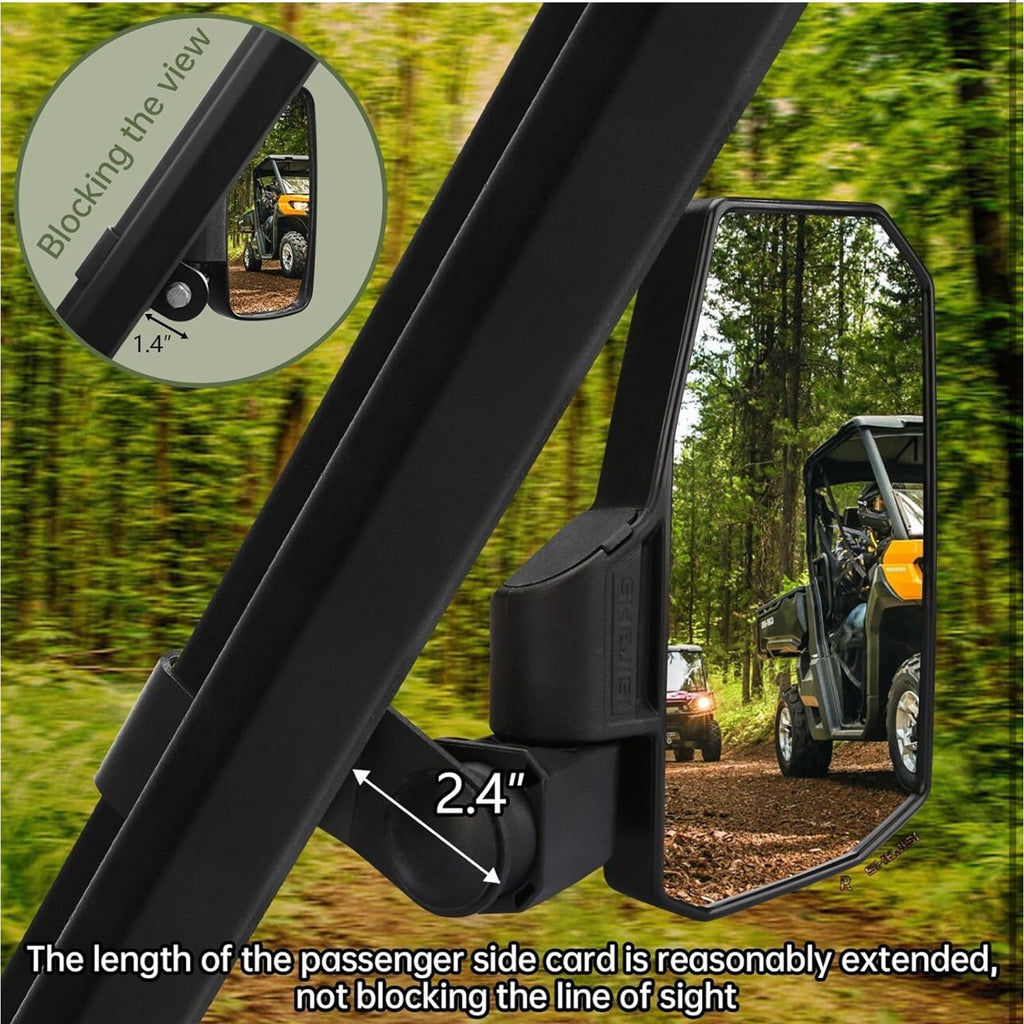 Polaris, Can-am, Side Mirrors, Universal, The Spring Back Feature