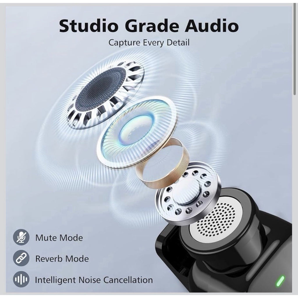 HEHOTTC Mini Wireless Lavalier Microphones for iPhone 15/16/17 & Android 2.4GHz
