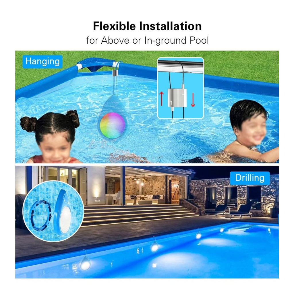 Brimmel LED Pool Light w/Smart App Control 10W RGB Waterproof