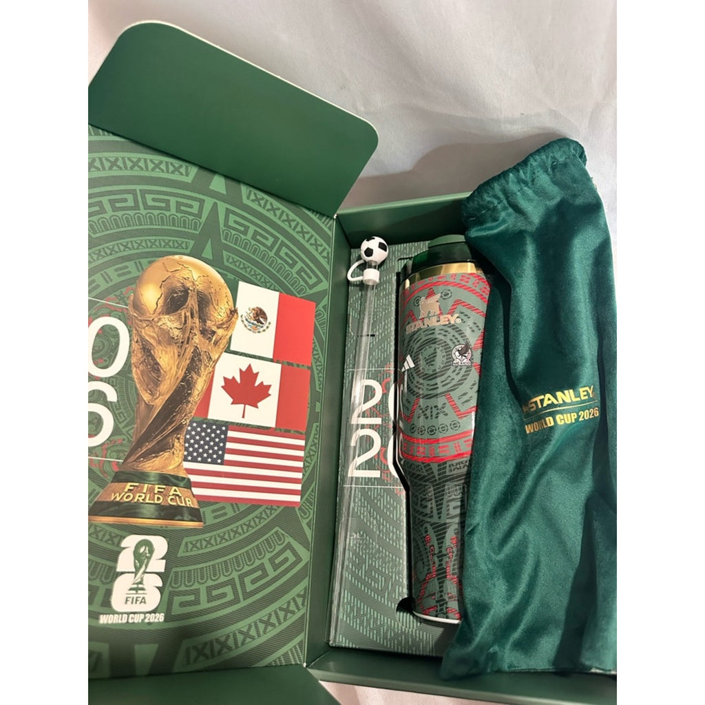 Custom engraved Stanley Tumbler 40oz. 2026 World Cup Mexico Green Handle