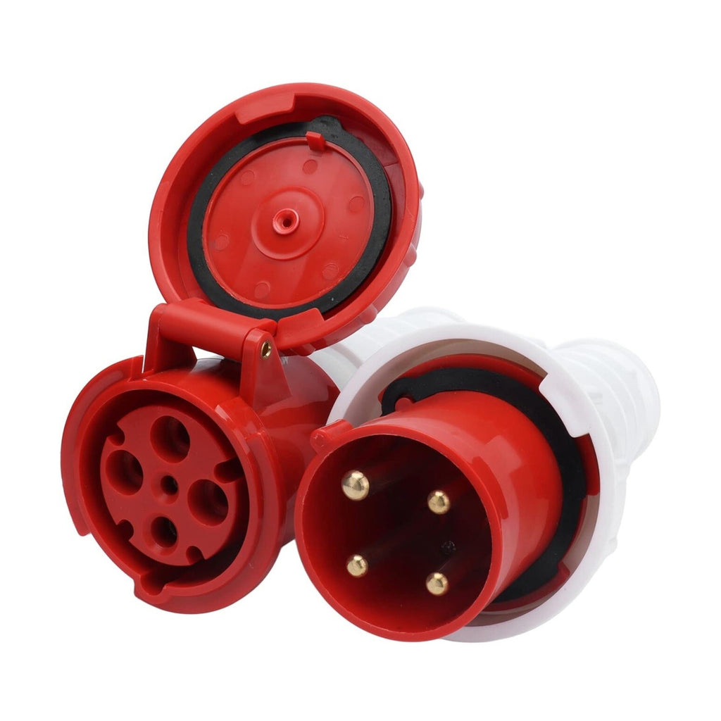 380-415V 63A Cord Connector Set, IP67 3 Phase 5 Pin Power Socket Kit for 3P+N+E
